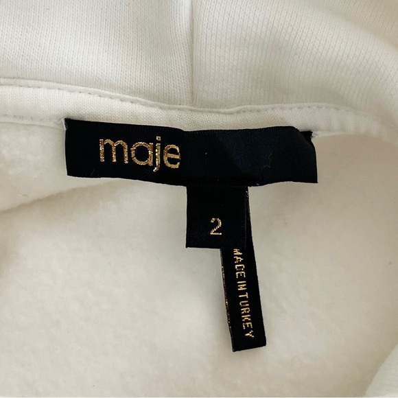 Maje Embroidered Play Funky Baby Cropped
French Cotton Hoodie Sweatshirt - Picture 11 of 15